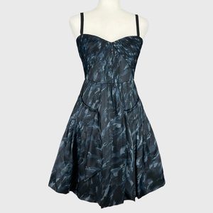 BCBGMaxAzria Womens Silk Corset Short Cocktail Dress Blue Gray Sleeveless size 2